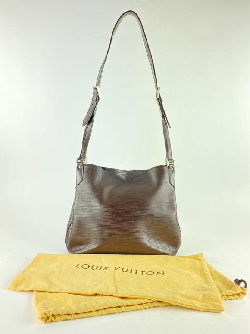 Louis Vuitton Moka Epi Leather Brown Manadara MM Hobo  Shoulder bag 3lvm128 For Sale 2
