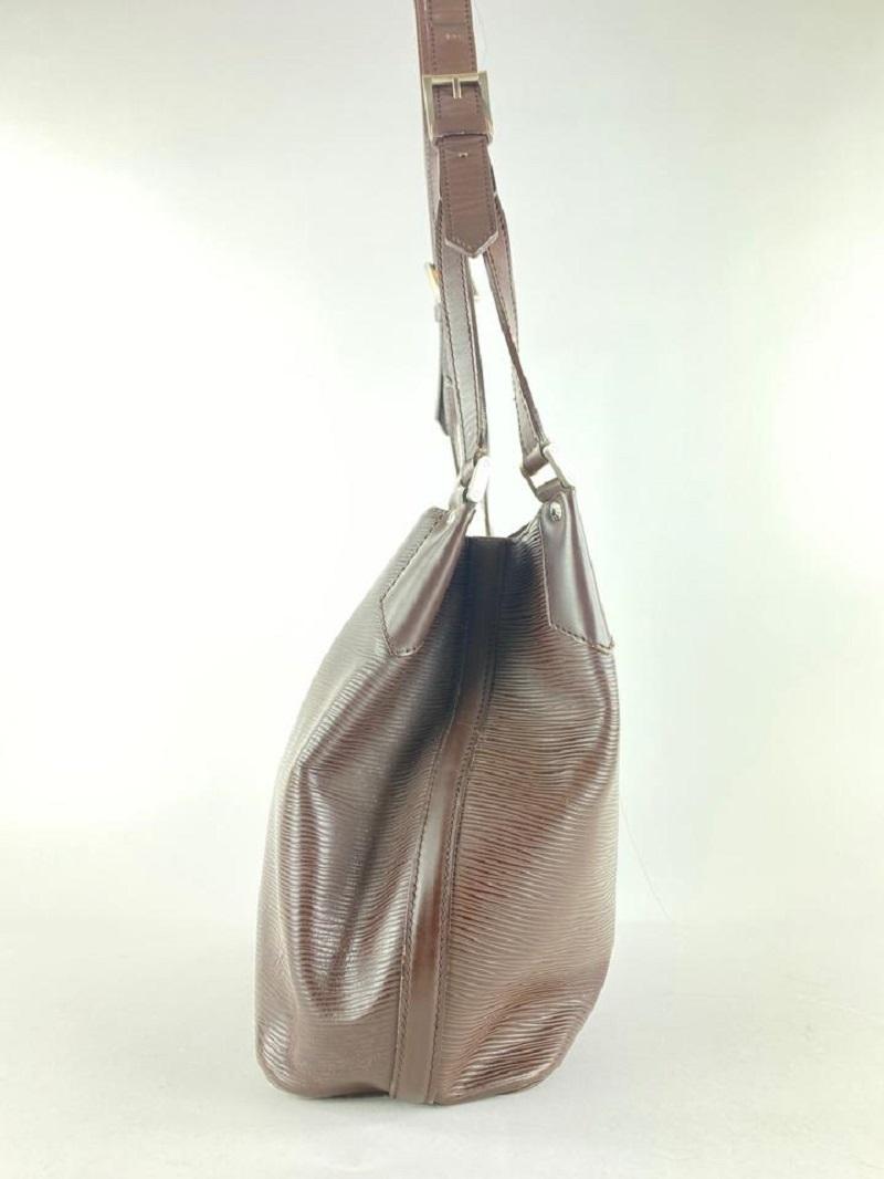 Louis Vuitton Moka Epi Leather Brown Manadara MM Hobo  Shoulder bag 3lvm128 For Sale 3