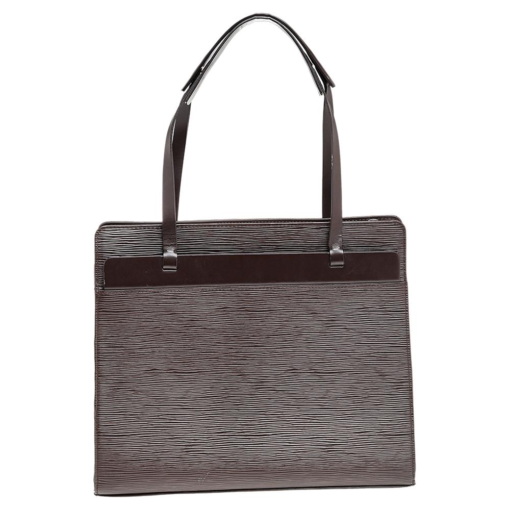 Women's Louis Vuitton Moka Epi Leather Croisette PM Bag