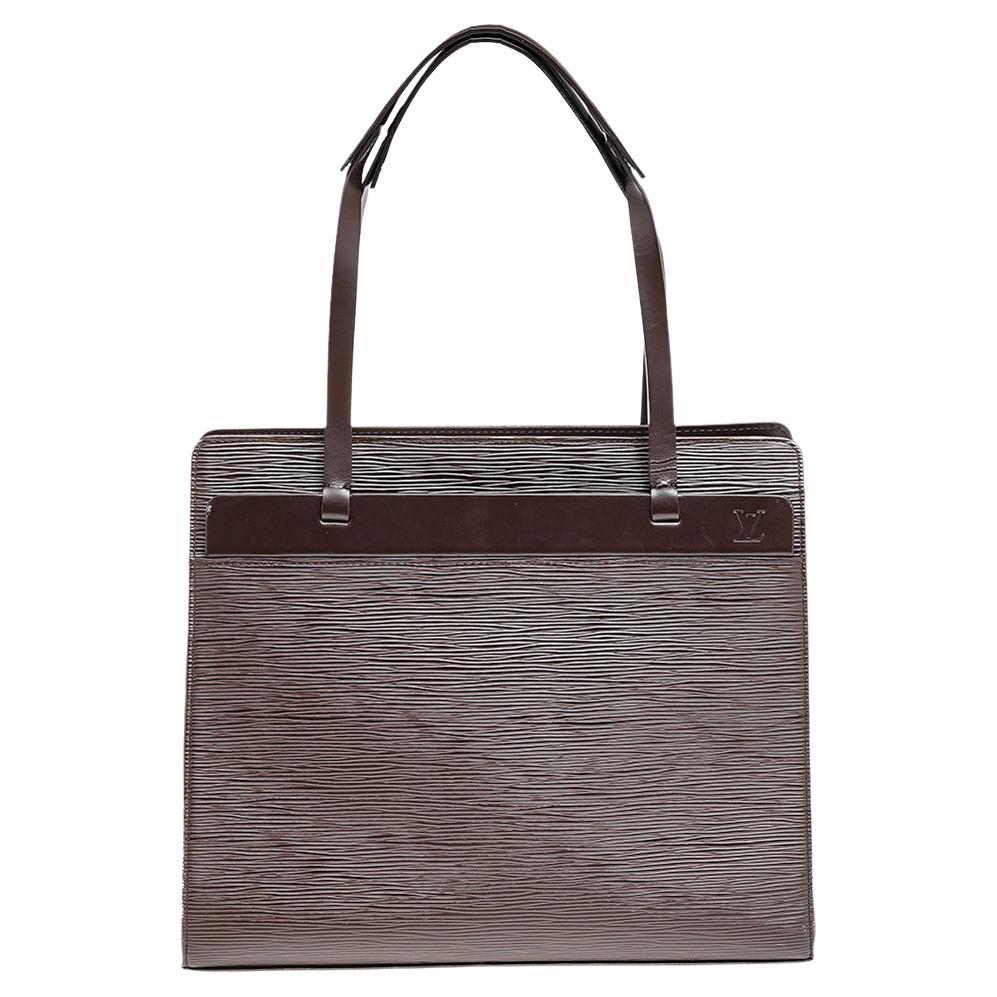 Louis Vuitton Moka Epi Leather Croisette PM Bag