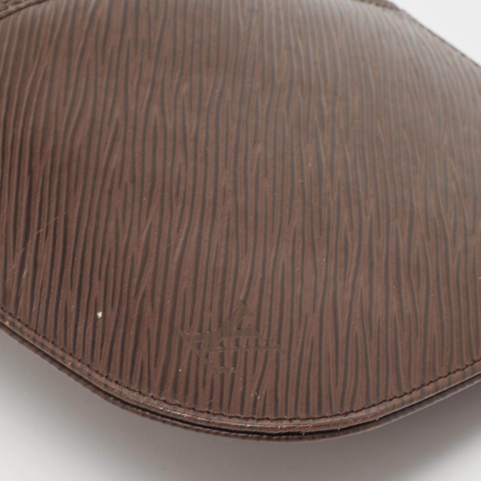 Louis Vuitton Moka Epi Leather Demi Lune Pochette Bag 3
