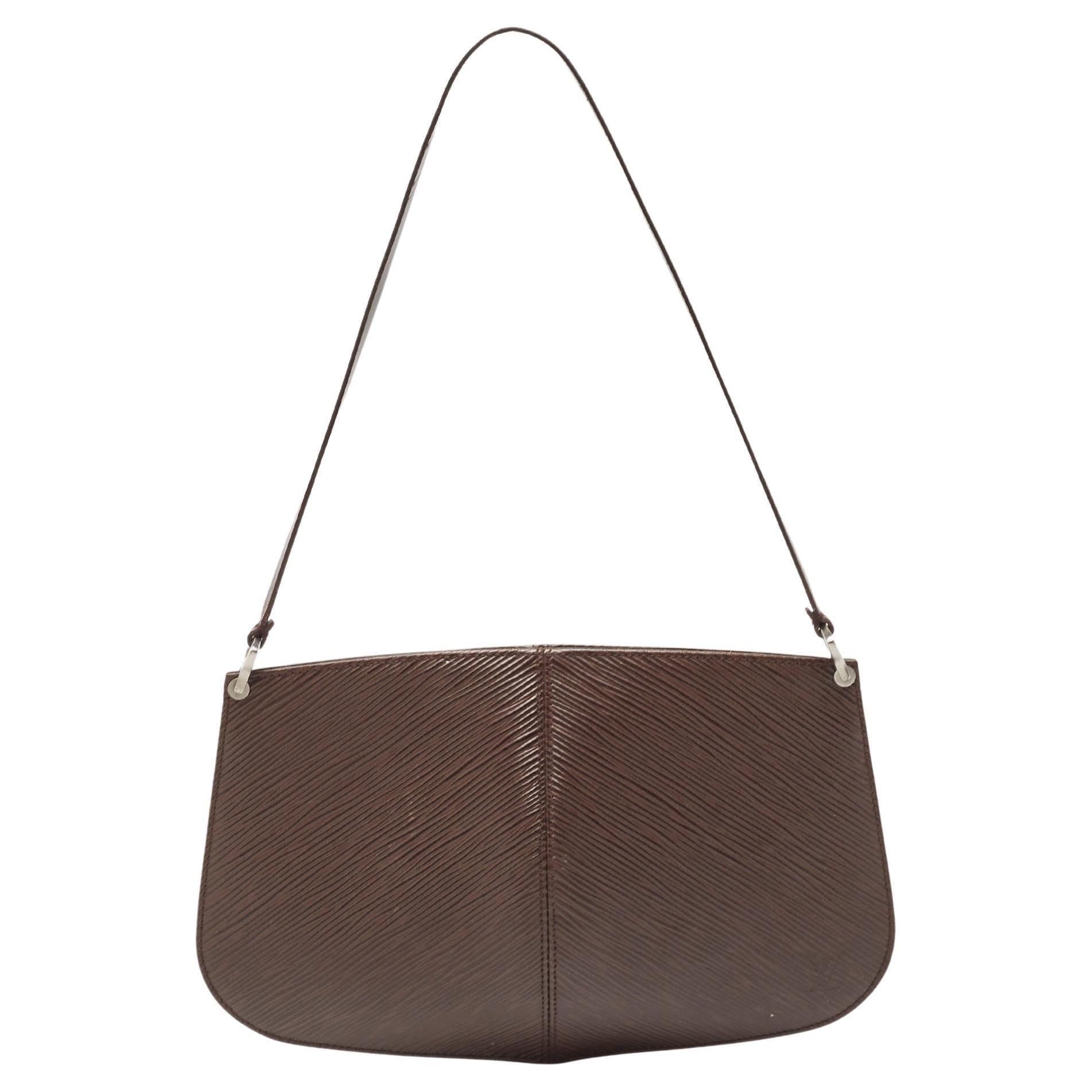 Louis Vuitton Moka Epi Leather Demi Lune Pochette Bag