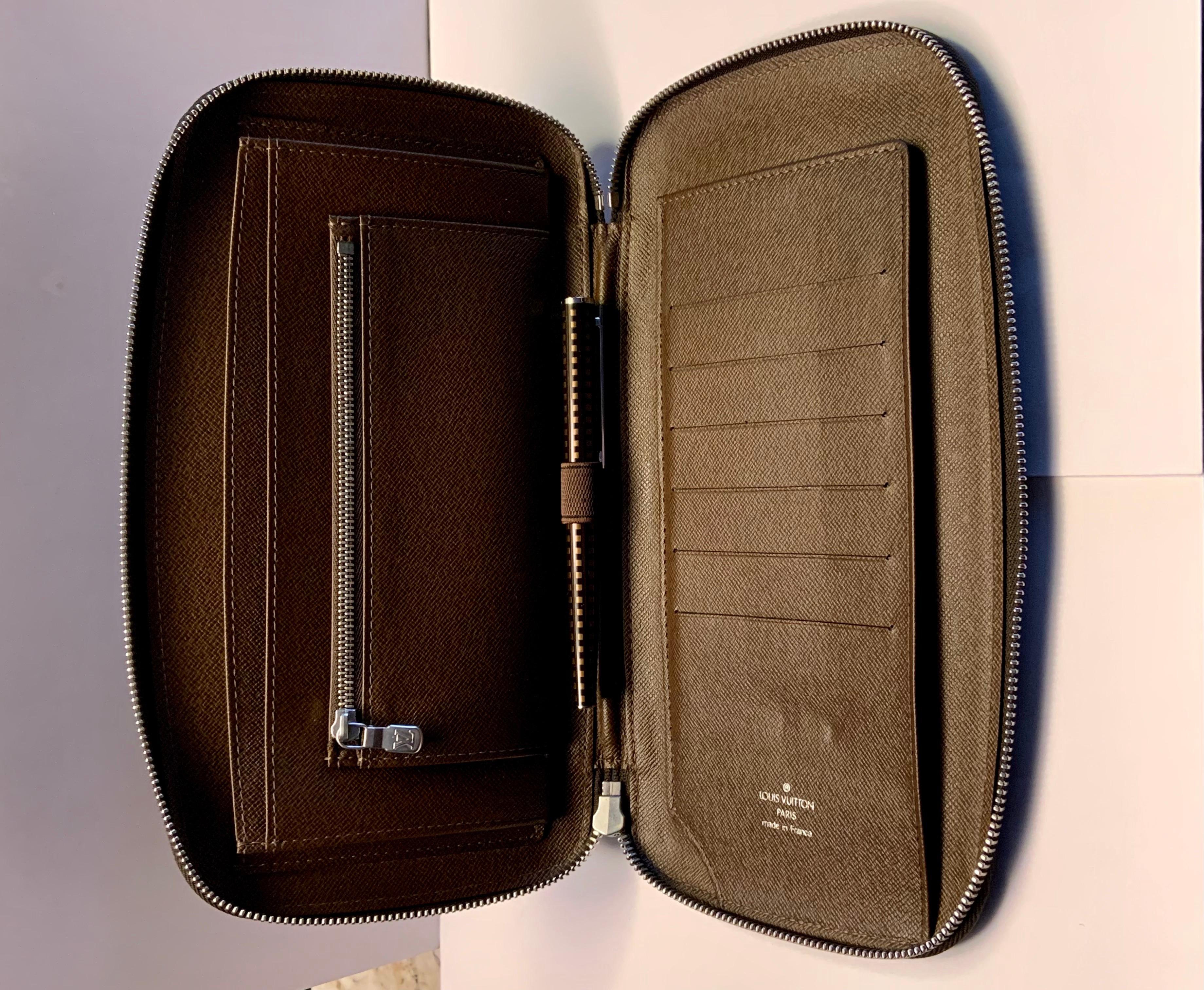 Louis Vuitton Moka Taiga Travel Wallet and Louis Vuitton Pen 1
