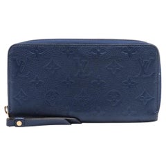 Louis Vuitton Momogram Empreinte Zippy Wallet Denim Blue