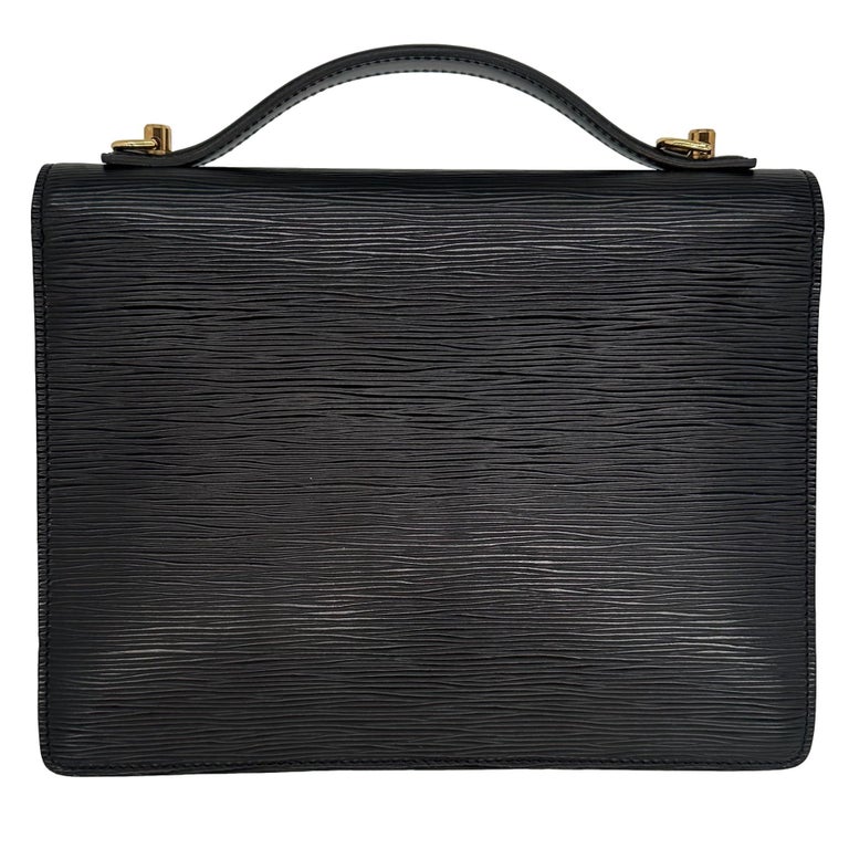 Louis Vuitton Monceau 28 Schwarz Epi Leder Umhangetasche mit Umhangetasche aus Leder Frankreich 1992. im Angebot bei 1stDibs