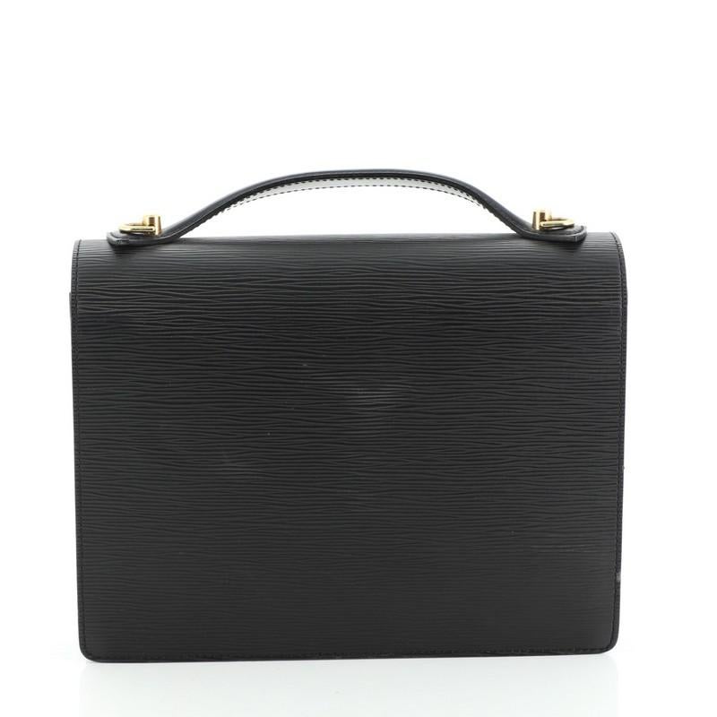 Black Louis Vuitton Monceau Handbag Epi Leather