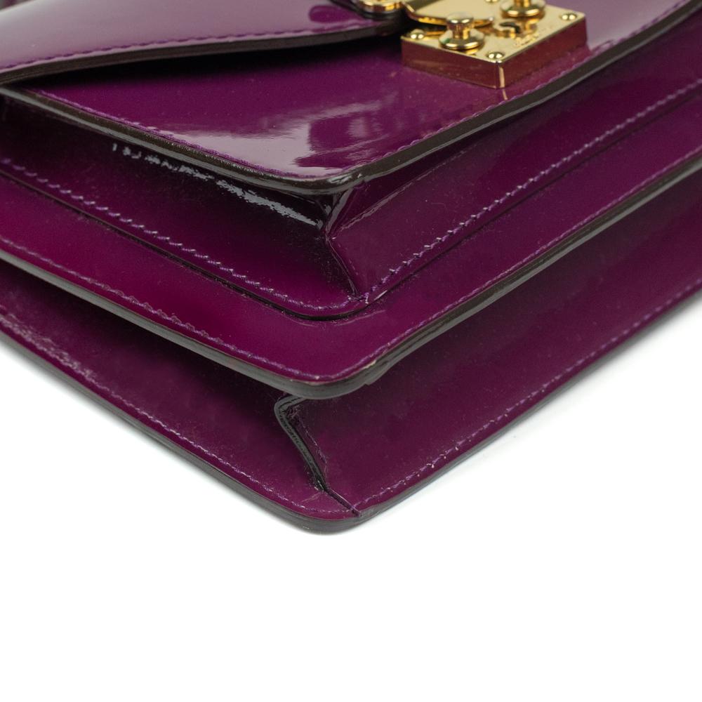 LOUIS VUITTON Monceau Shoulder bag in Purple Patent leather 4