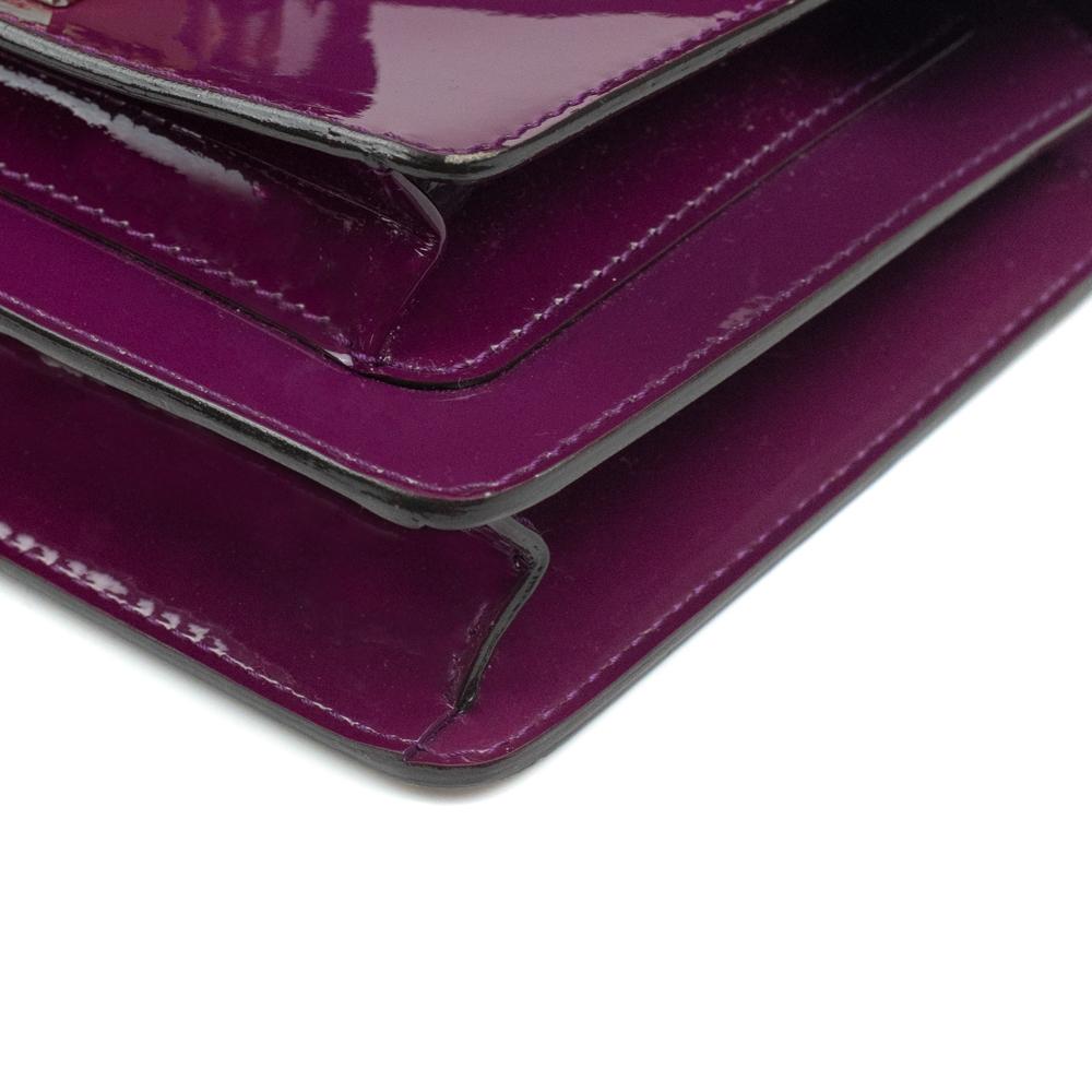 LOUIS VUITTON Monceau Shoulder bag in Purple Patent leather 5