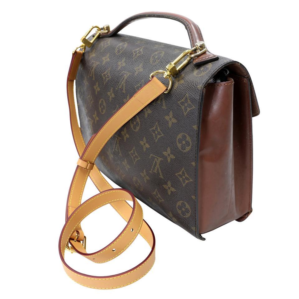 Black Louis Vuitton Monceau Travel Bag Monogram Canvas Cross Body Bag LV-B0504P-0005 For Sale