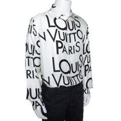 Louis Vuitton Monochrome Logo Print Silk Regular Fit Shirt 4XL