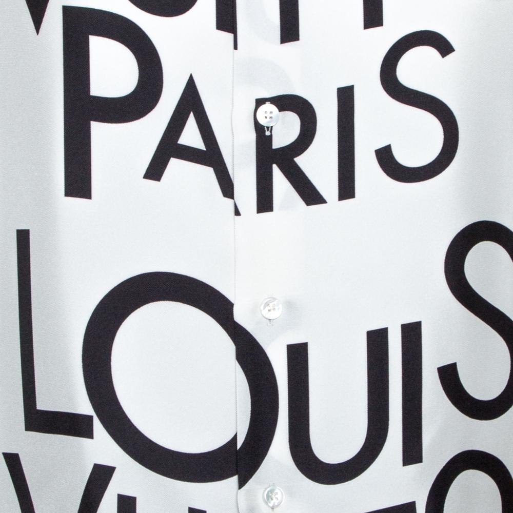 Louis Vuitton Monochrome Logo Druck Seide Regular Fit Hemd 4XL 2