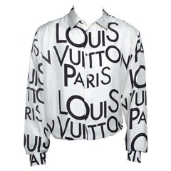 Louis Vuitton Monochrome Logo Druck Seide Regular Fit Hemd 4XL