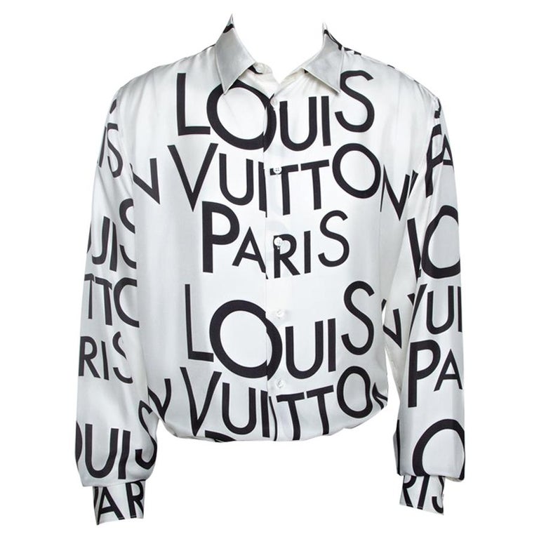 Louis Vuitton Monochrome Logo Print Silk Regular Fit Shirt 4XL