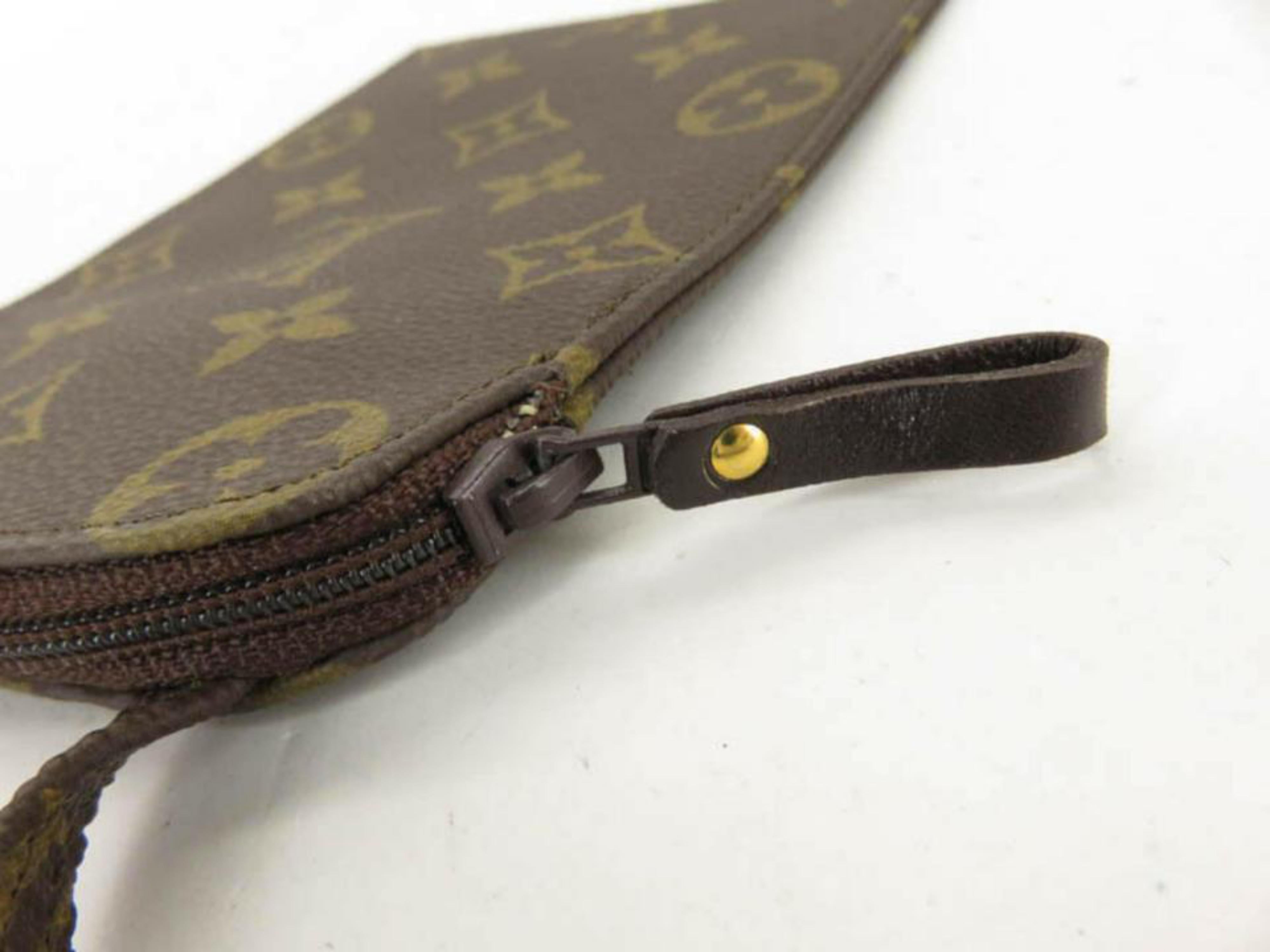 Louis Vuitton Monogam Secret Pouch 870008 Brown Coated Canvas Shoulder Bag For Sale 2