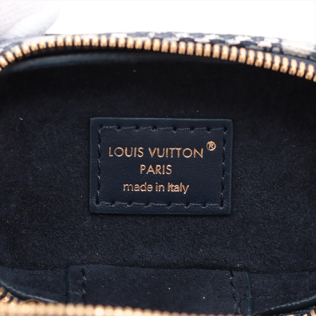 Louis Vuitton Monoglam Denim Micro Vanity Bag Charm Navy Blue For Sale 1