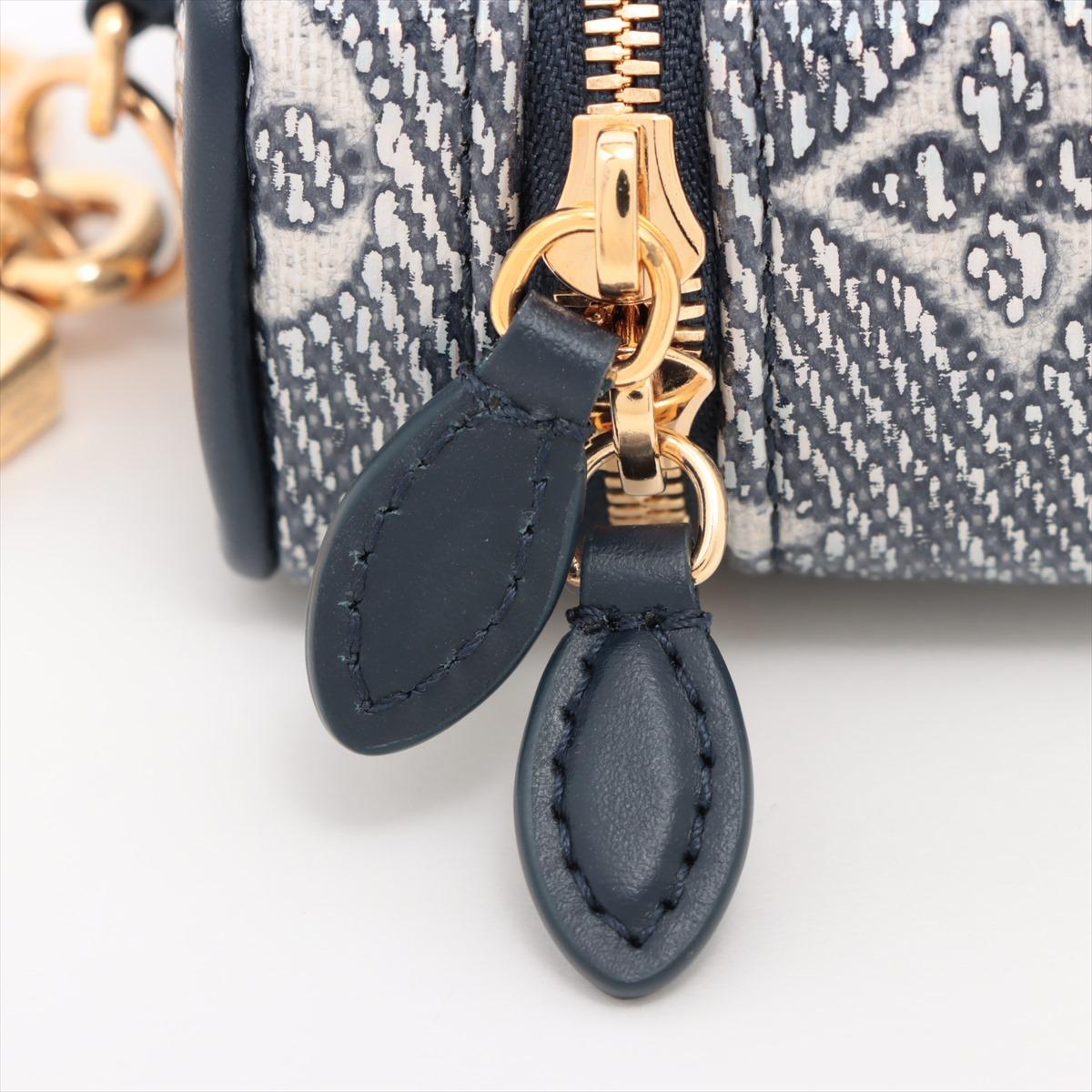 Louis Vuitton Monoglam Denim Micro Vanity Bag Charm Navy Blue For Sale 3
