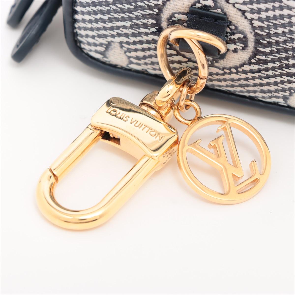 Louis Vuitton Monoglam Denim Micro Vanity Bag Charm Navy Blue For Sale 4