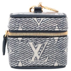Louis Vuitton Monoglam Denim Micro Vanity Bag Charm Navy Blue