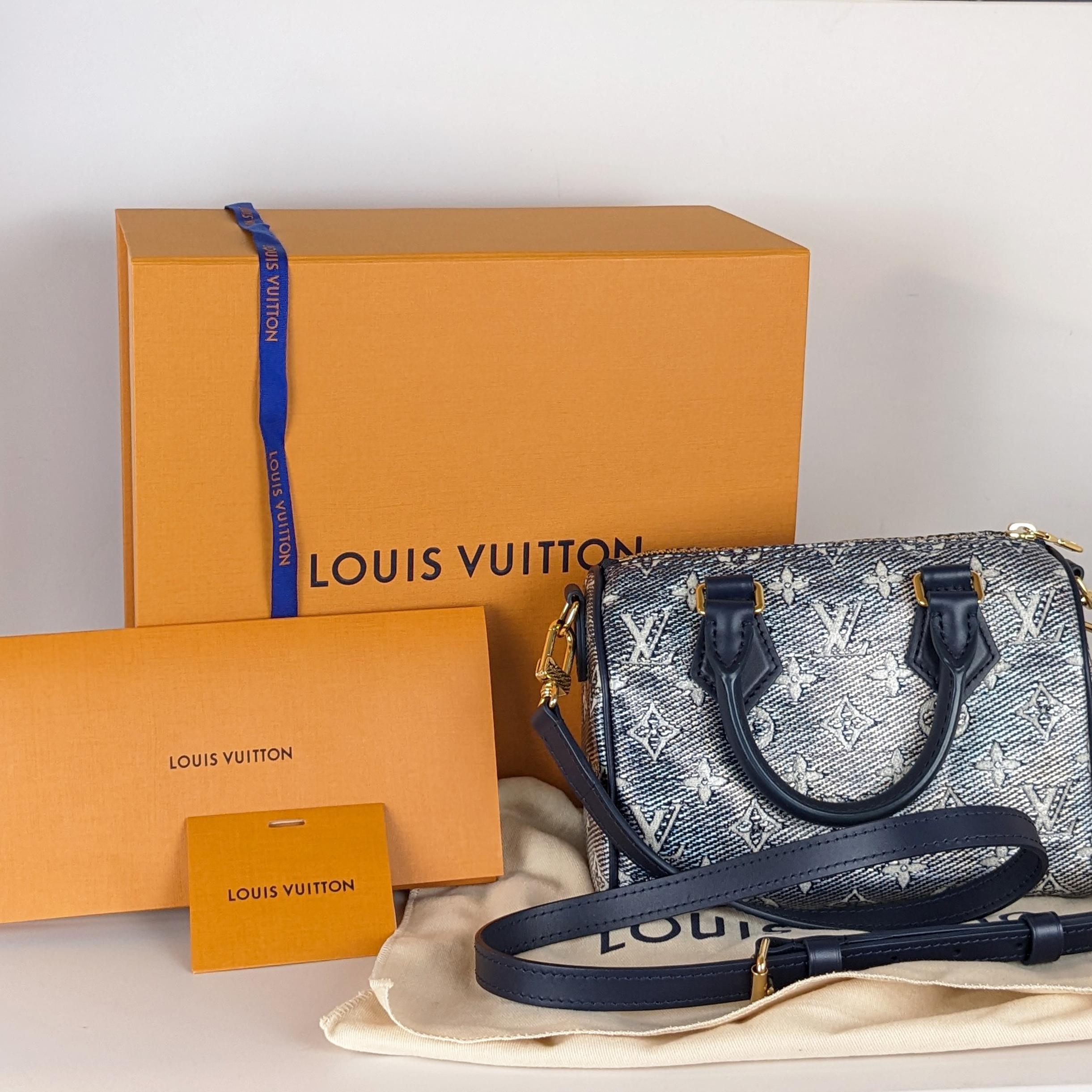Louis Vuitton Monoglam Speedy Bandouliere 20 Blue 2