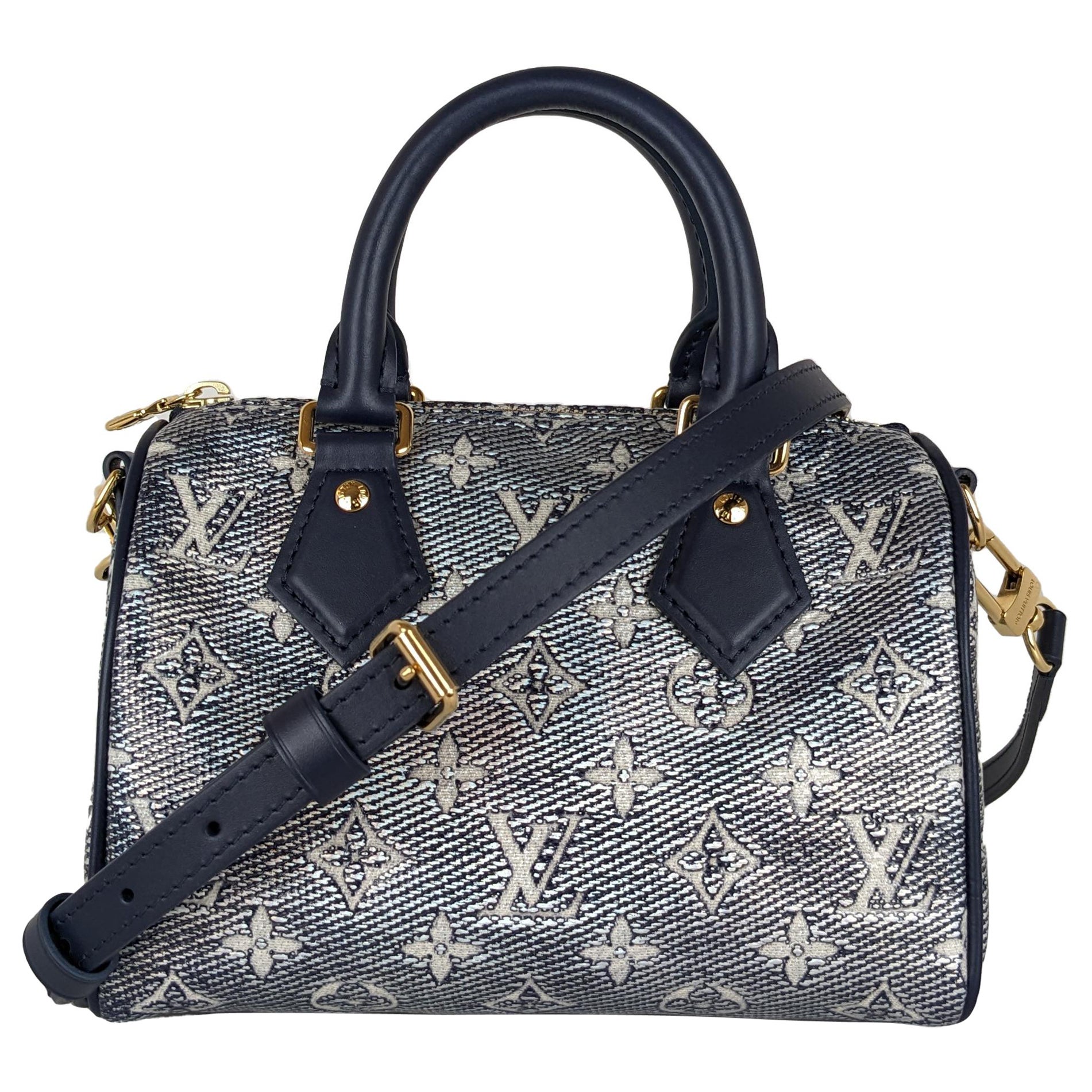 Louis Vuitton Monoglam Speedy Bandouliere 20 Blue