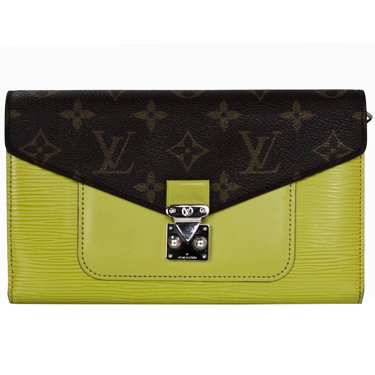 Louis Vuitton Monogram and Pistache Yellow Epi Marie Rose Wallet with Box/Dust Bag For Sale at ...