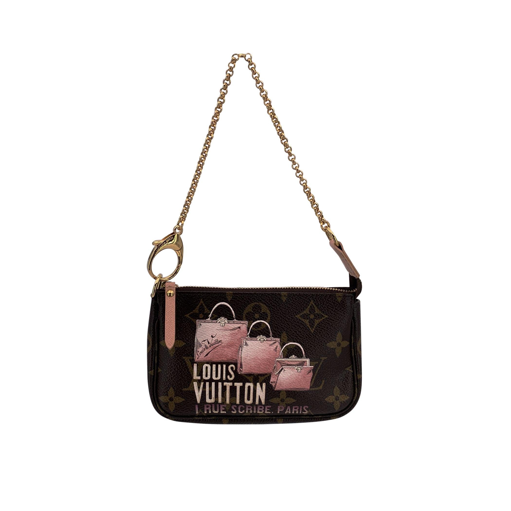 Nero Louis Vuitton Monogram 1 Rue Scribe Mini Pochette Borsa Accessori in vendita