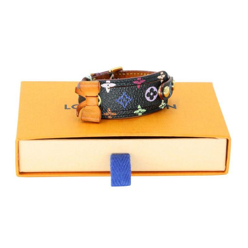 Black Louis Vuitton Monogram Address Cuff Bracelet LV-0611N-0007
