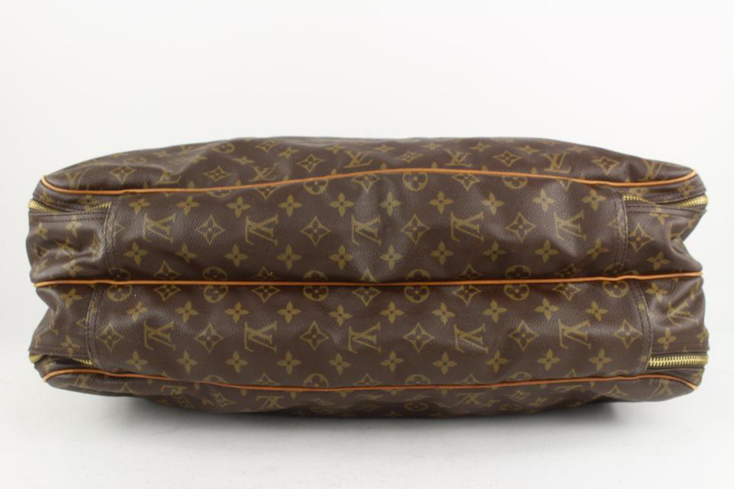 Louis Vuitton Monogram Alize 2 Poches Suitcase Luggage with Bandouliere 9lv110 In Good Condition For Sale In Dix hills, NY