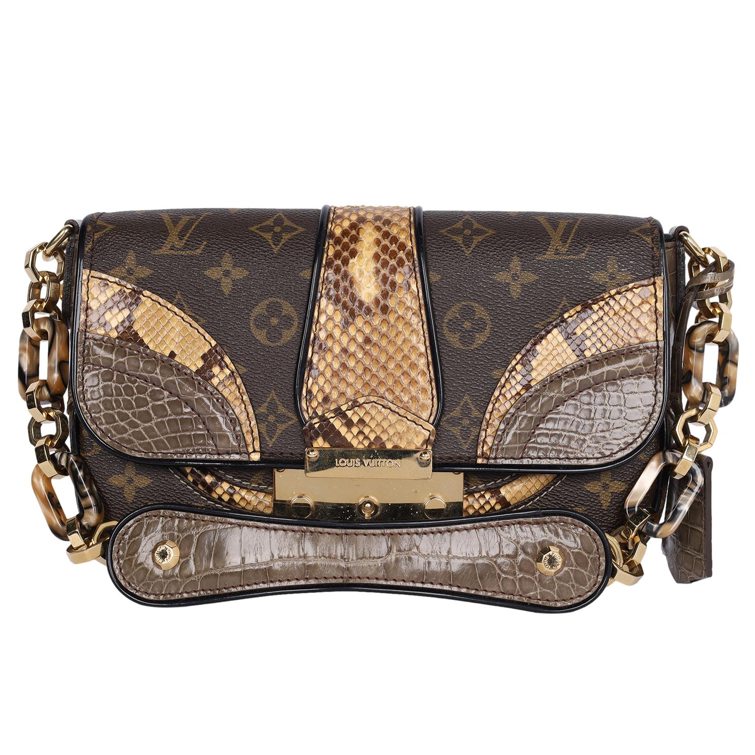 LOUIS VUITTON Monogram Alligator Python Resin Shoulder Bag 2010 in vendita 5