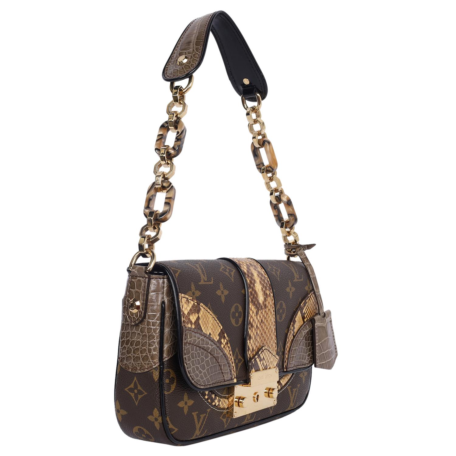 Donna LOUIS VUITTON Monogram Alligator Python Resin Shoulder Bag 2010 in vendita