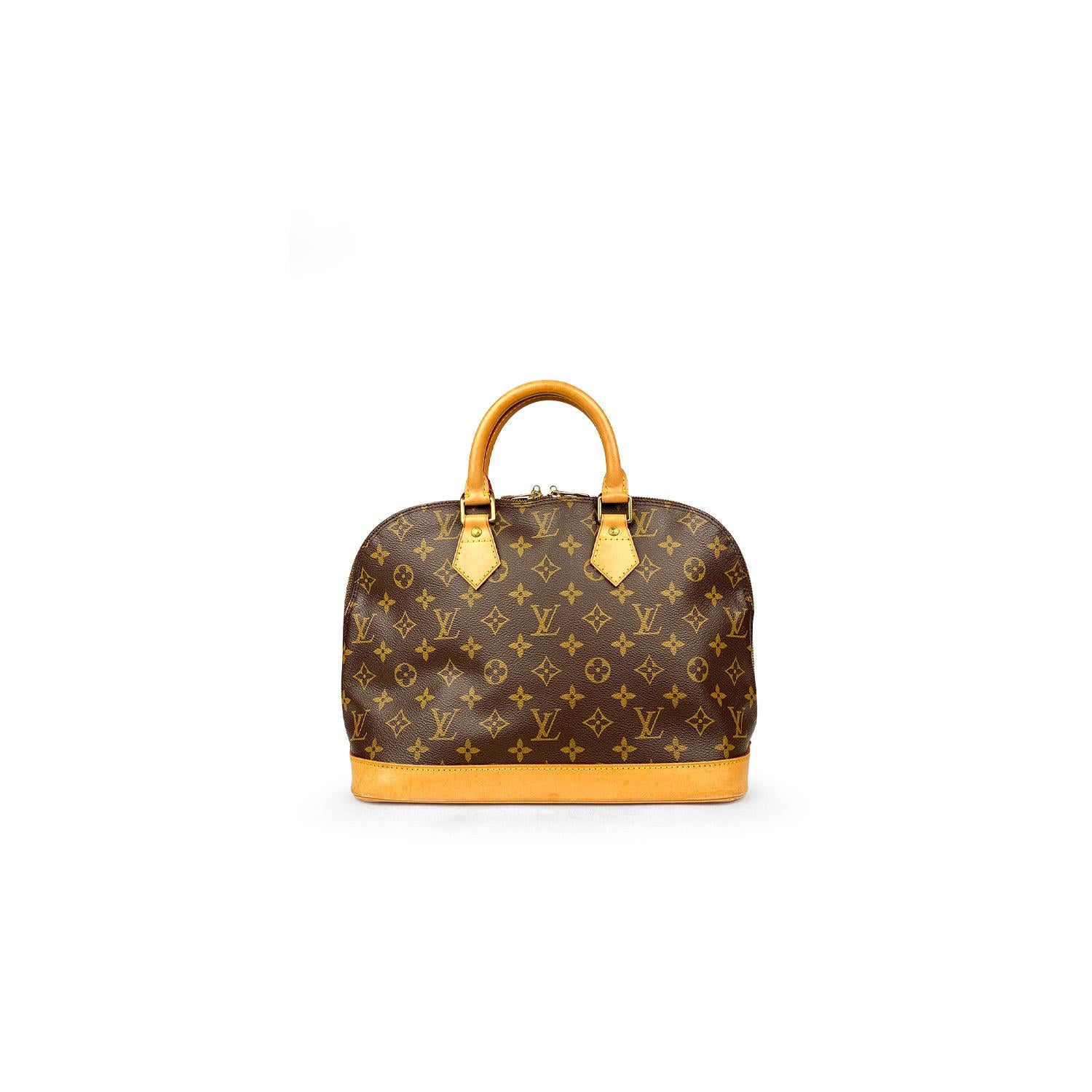 Brown Louis Vuitton Monogram Alma PM Handbag For Sale