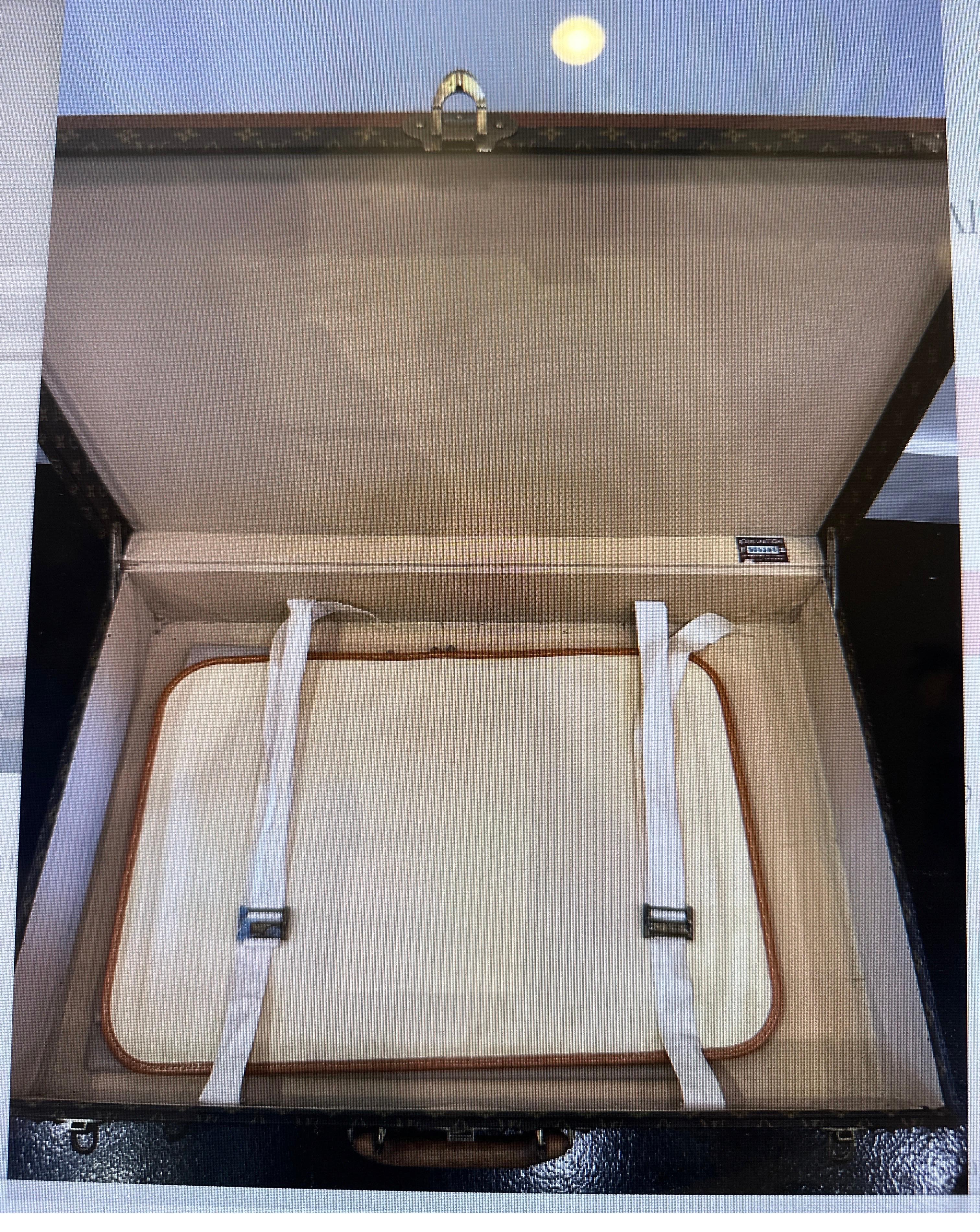 LOUIS VUITTON Monogram Alzer 11 Hard Case Trunk Set Brown im Angebot 9