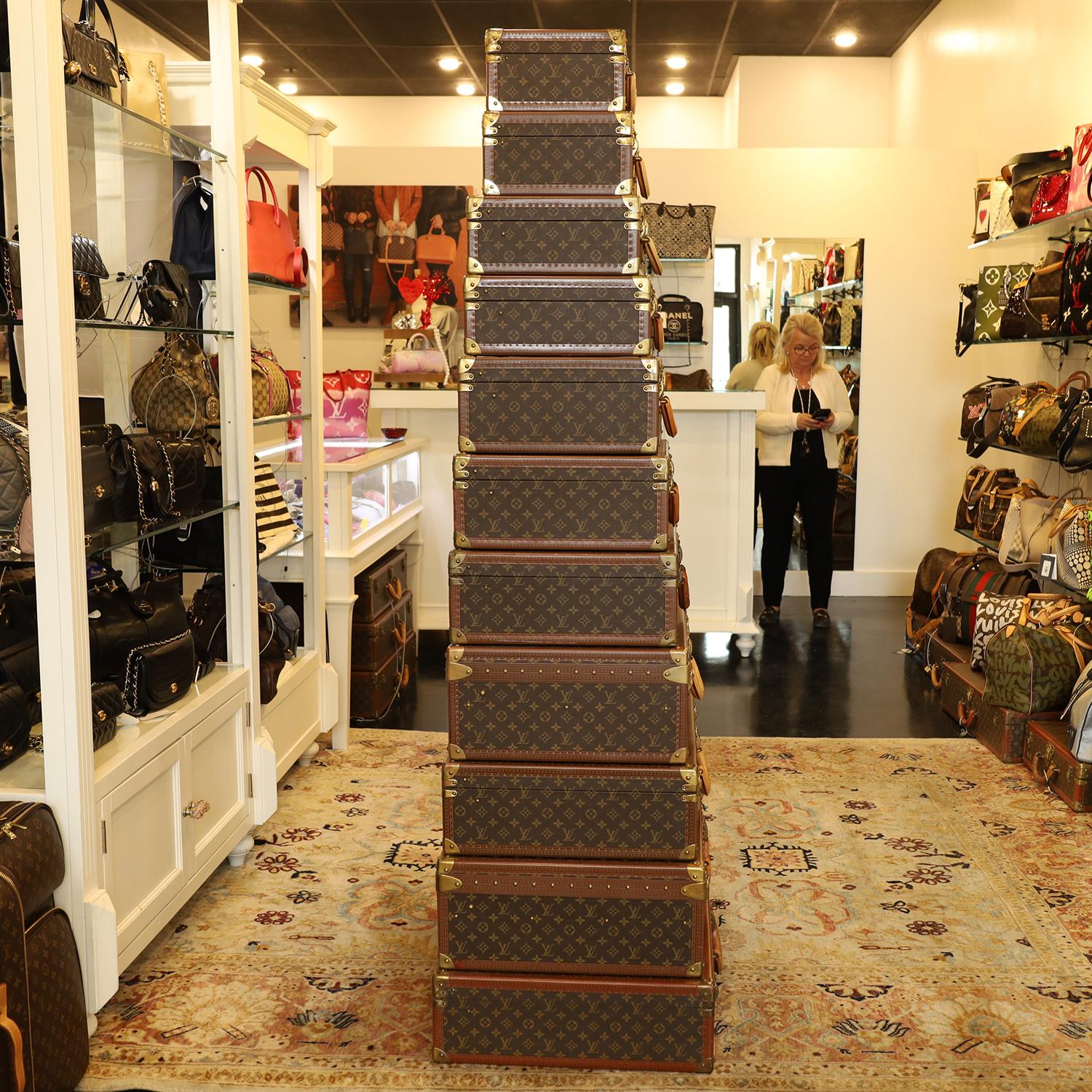 LOUIS VUITTON Monogram Alzer 11 Hard Case Trunk Set Brown im Angebot 2