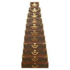 LOUIS VUITTON Monogram Alzer 11 Hard Case Trunk Set Brown LOUIS VUITTON Monogram Alzer 11 Hard Case Trunk Set Brown