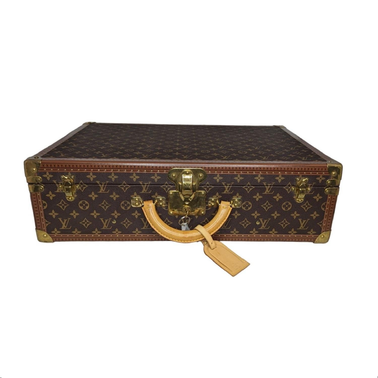 Louis Vuitton Monogram Alzer 60 Trunk Luggage For Sale 2