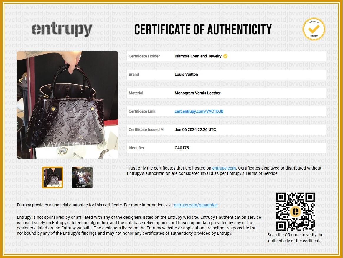 Louis Vuitton Monogram Amarante Vernis Montaigne MM Satchel 6