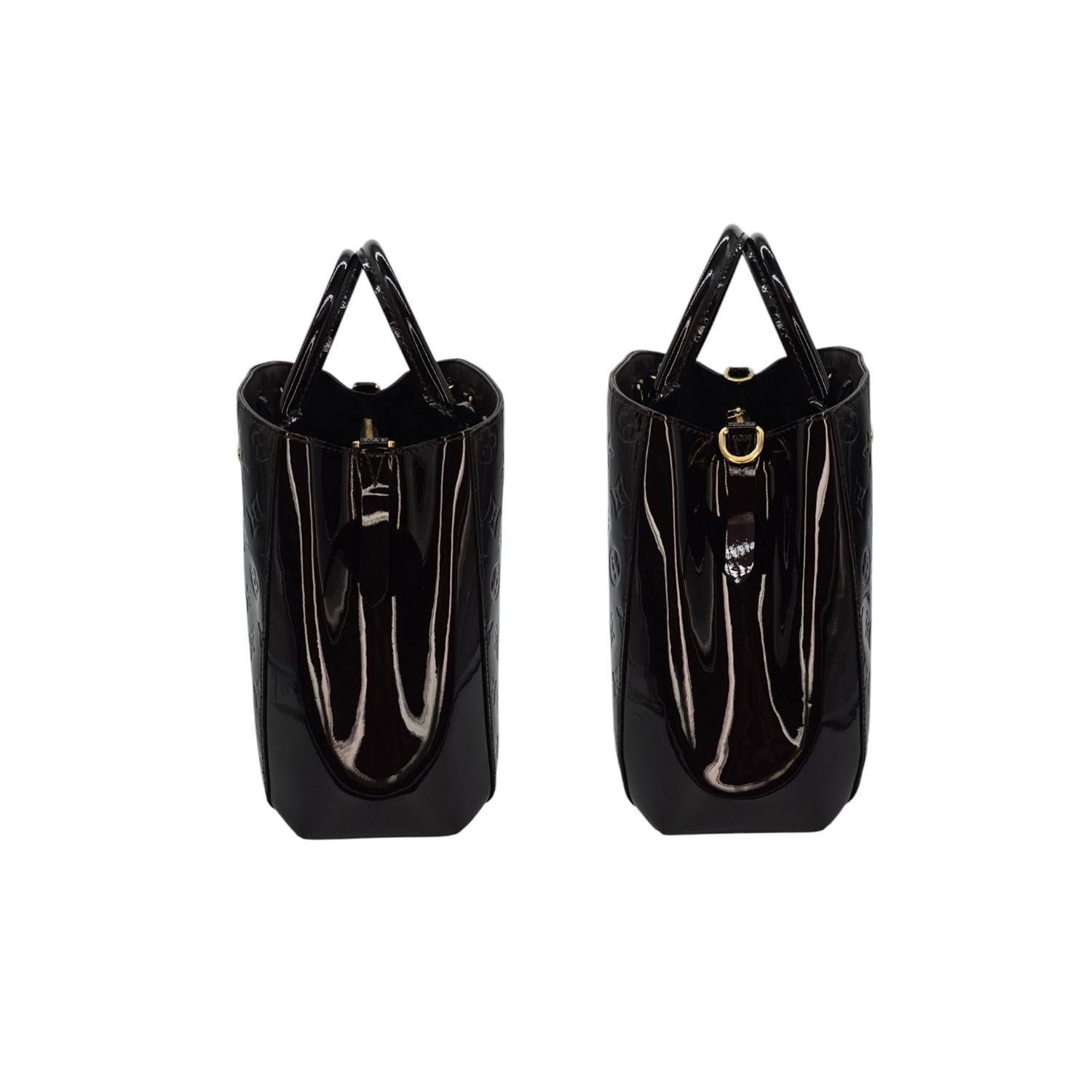 Black Louis Vuitton Monogram Amarante Vernis Montaigne MM Satchel