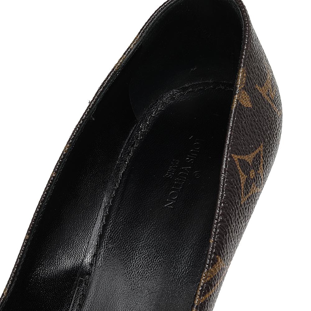 Louis Vuitton Monogram  And Leather Cap Toe Fetish Pointed Toe Pumps Size 35.5 1
