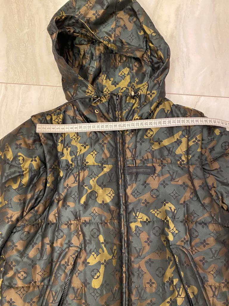 Women's or Men's Louis Vuitton Monogram Army Green Jacket with Hoodie For Sale