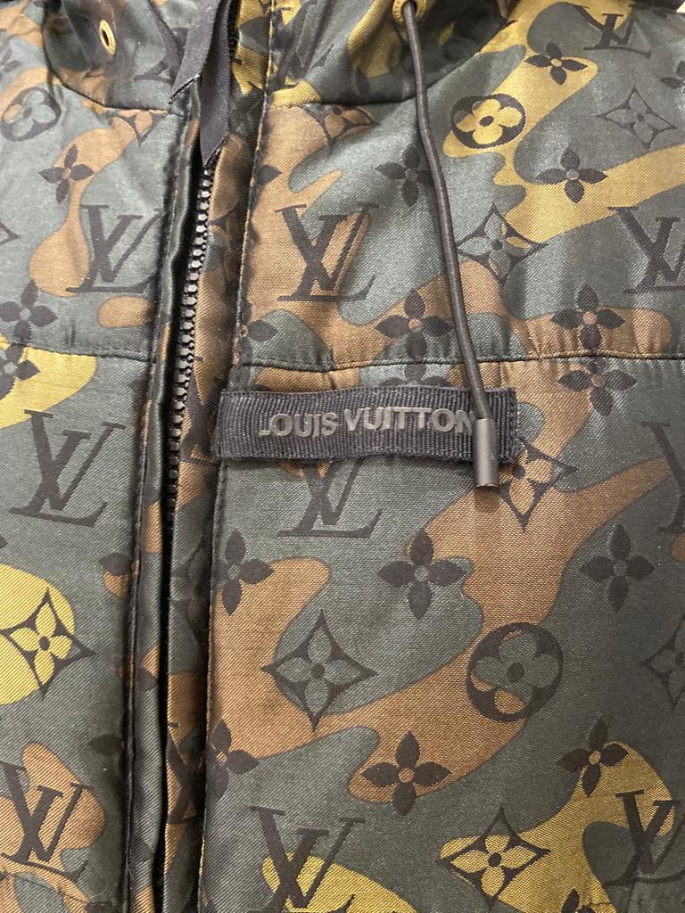 Louis Vuitton Monogram Army Green Jacket with Hoodie For Sale 1