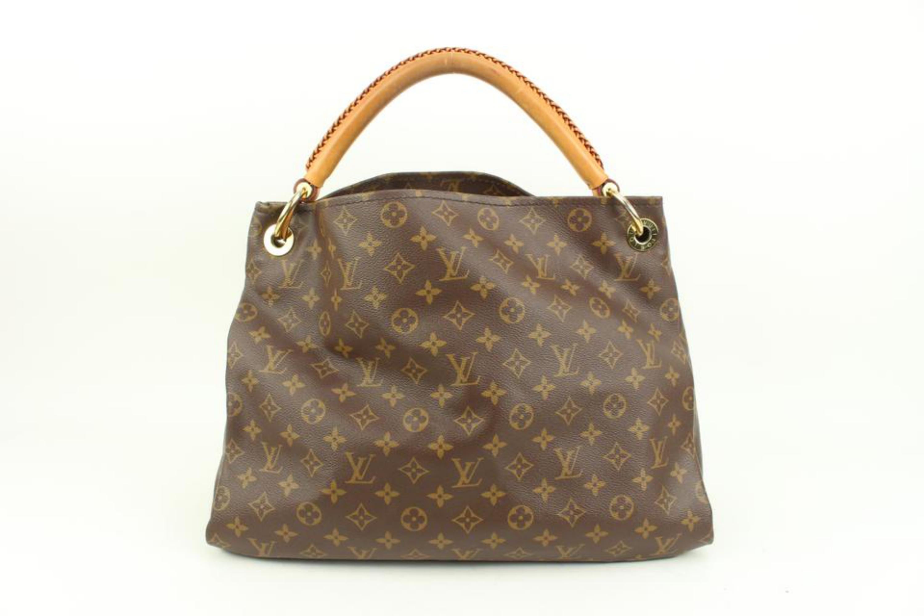 Louis Vuitton Monogram Artsy MM Hobo with Braided Handle 48lk62 In Good Condition In Dix hills, NY