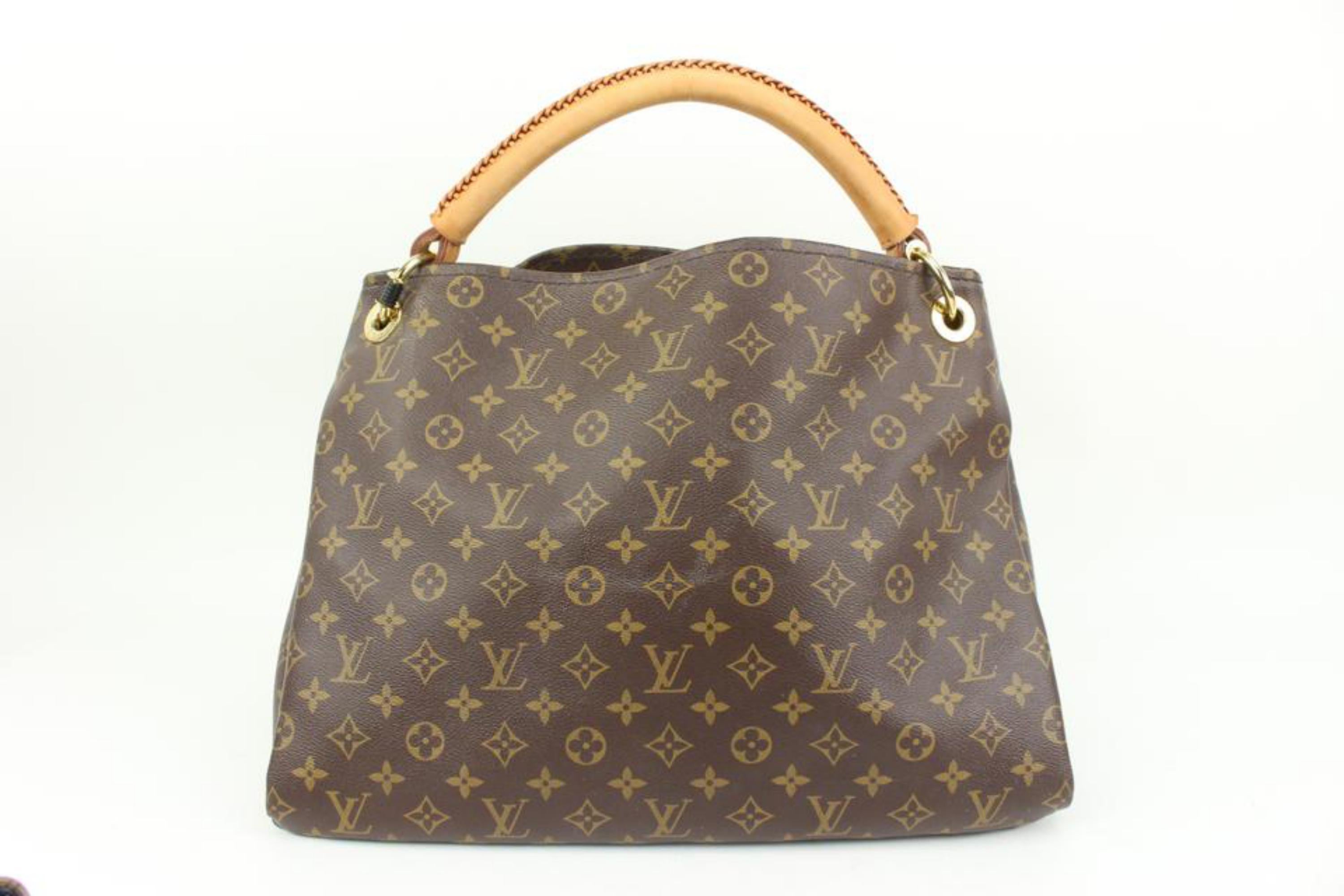 Gray Louis Vuitton Monogram Artsy MM Hobo with Braided Handle 48lz60