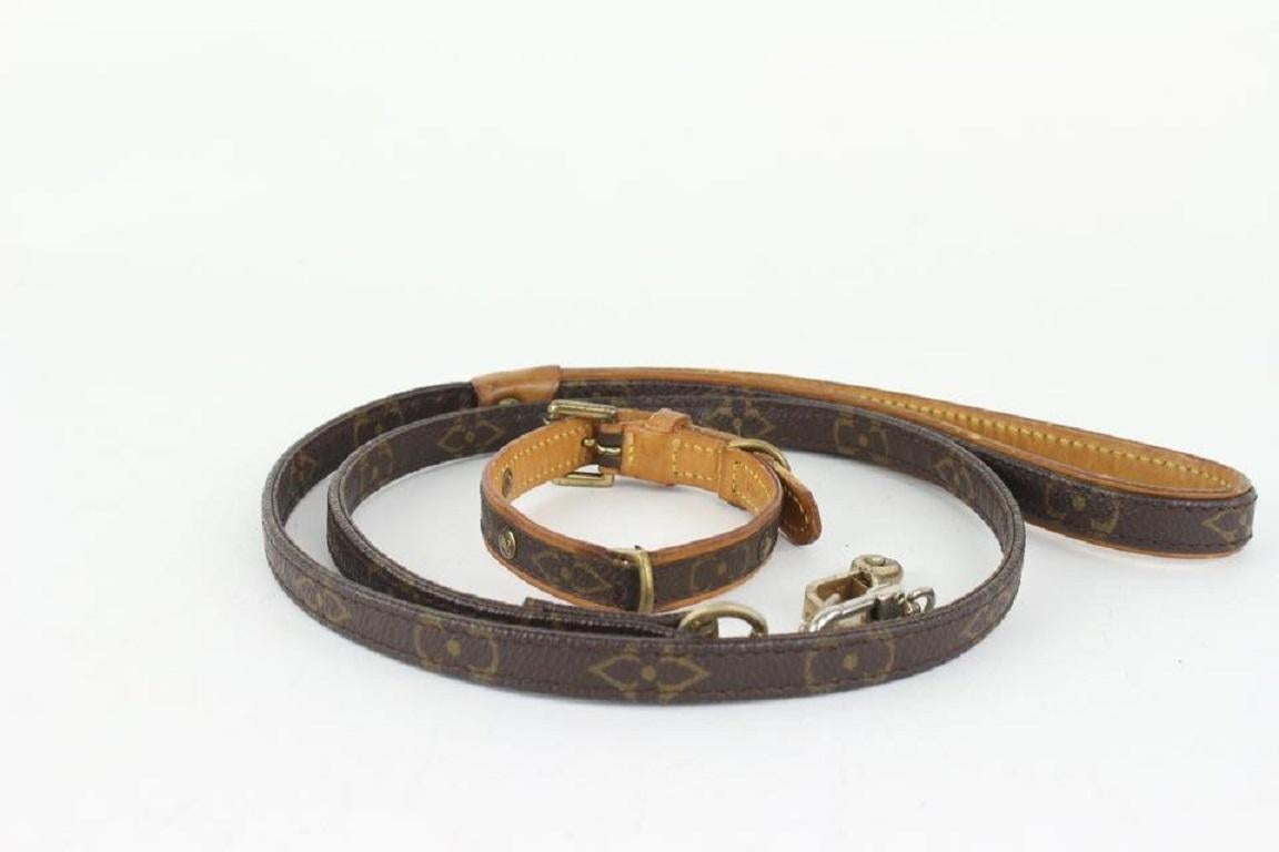LOUIS VUITTON Baxter Dog Collar And Leash-Rt. $720 at 1stDibs  louis  vuitton dog collar and leash, louis vuitton lighter leash, lv dog collar