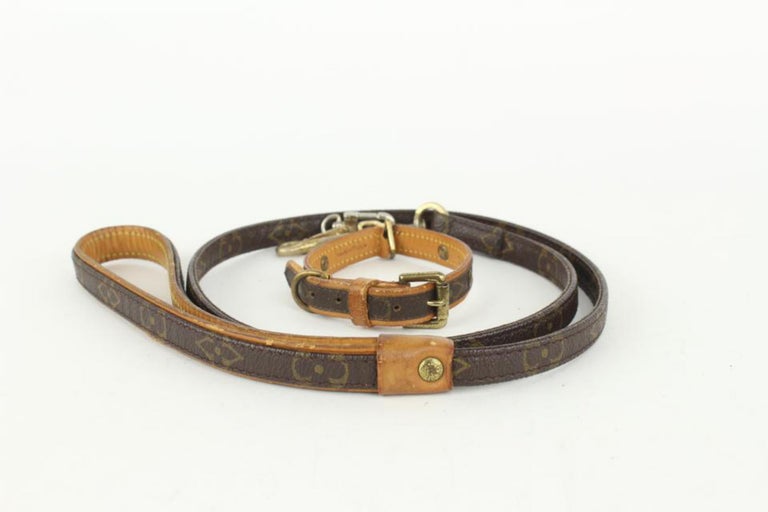 Louis Vuitton Monogram Baxter Leash and Collar Set 1012lv33 For Sale at  1stDibs
