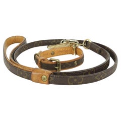 Louis Vuitton Monogram Baxter Leash and Collar Set 1012lv33