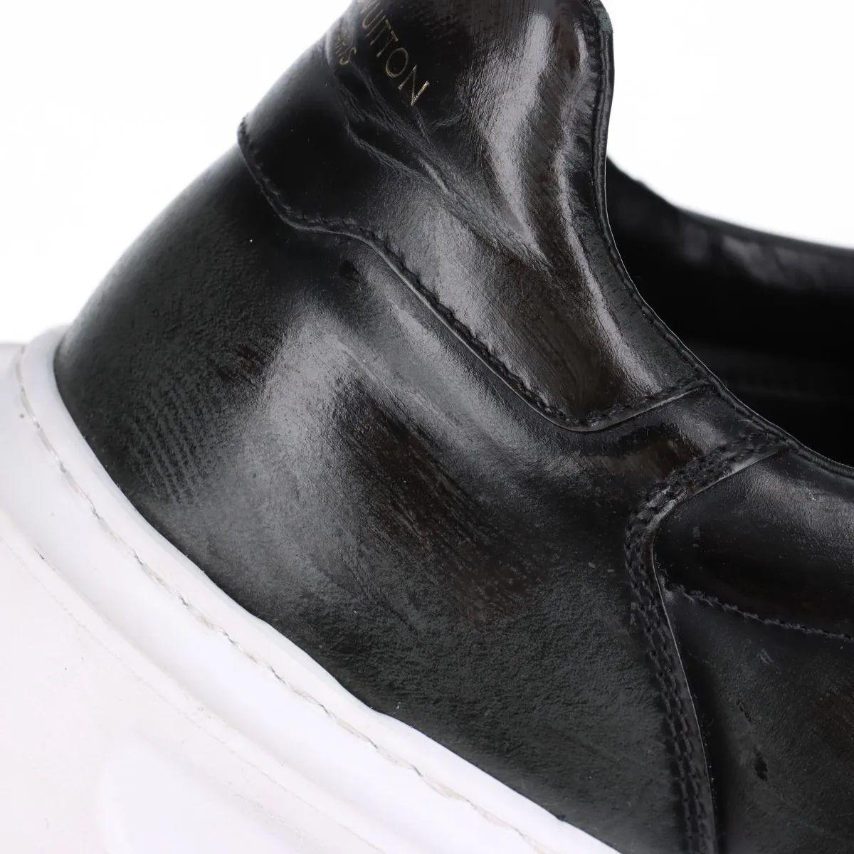 Louis Vuitton Monogram Beverly Hills Leder Turnschuhe Schwarz im Angebot 7