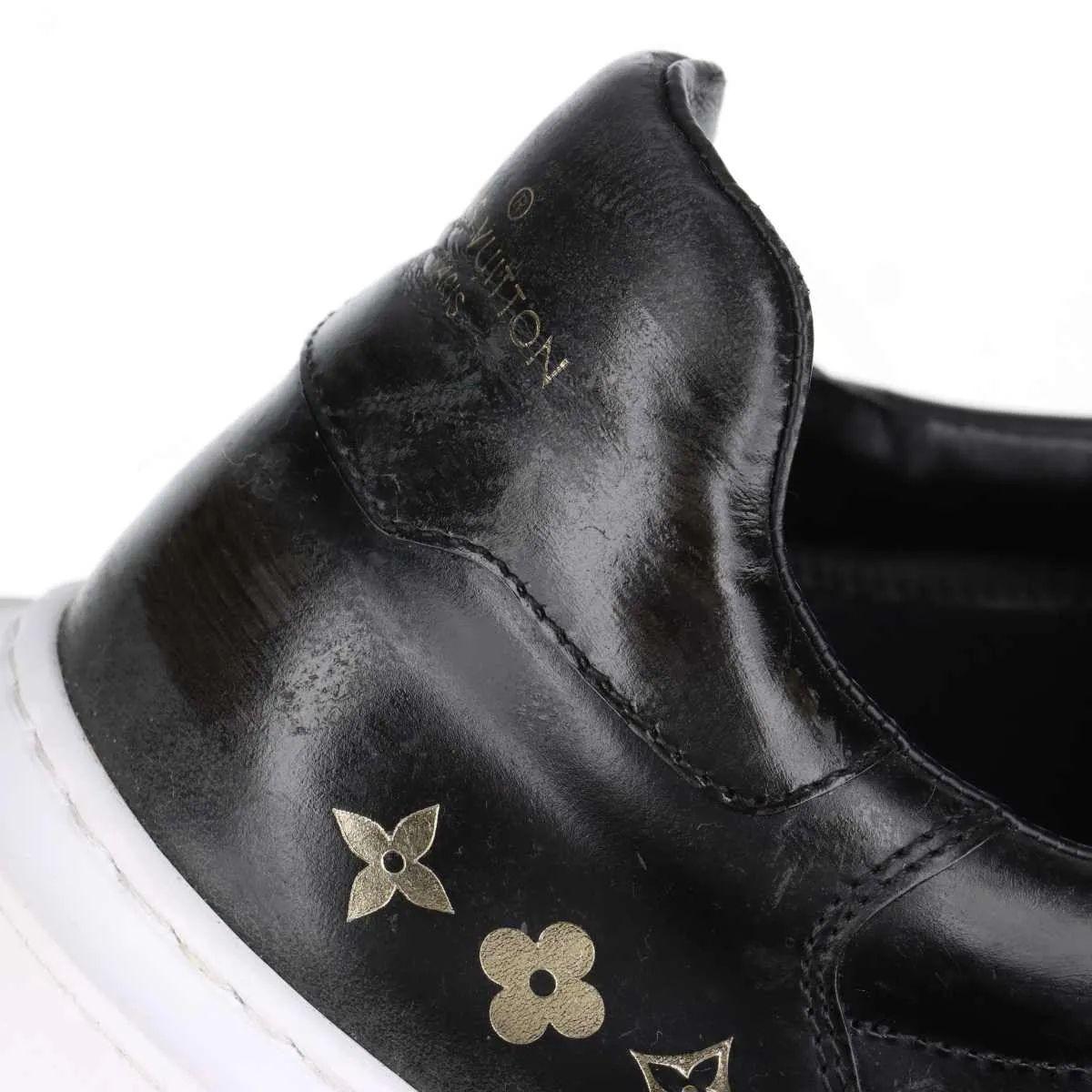 Louis Vuitton Monogram Beverly Hills Leder Turnschuhe Schwarz im Angebot 11