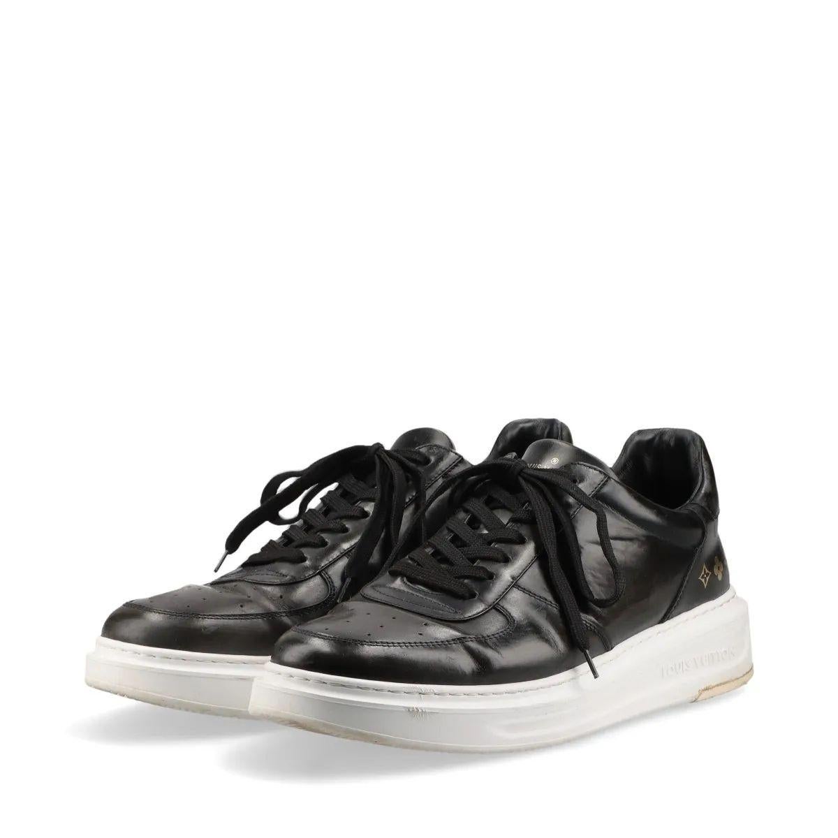 Louis Vuitton Monogram Beverly Hills Leder Turnschuhe Schwarz im Angebot 1