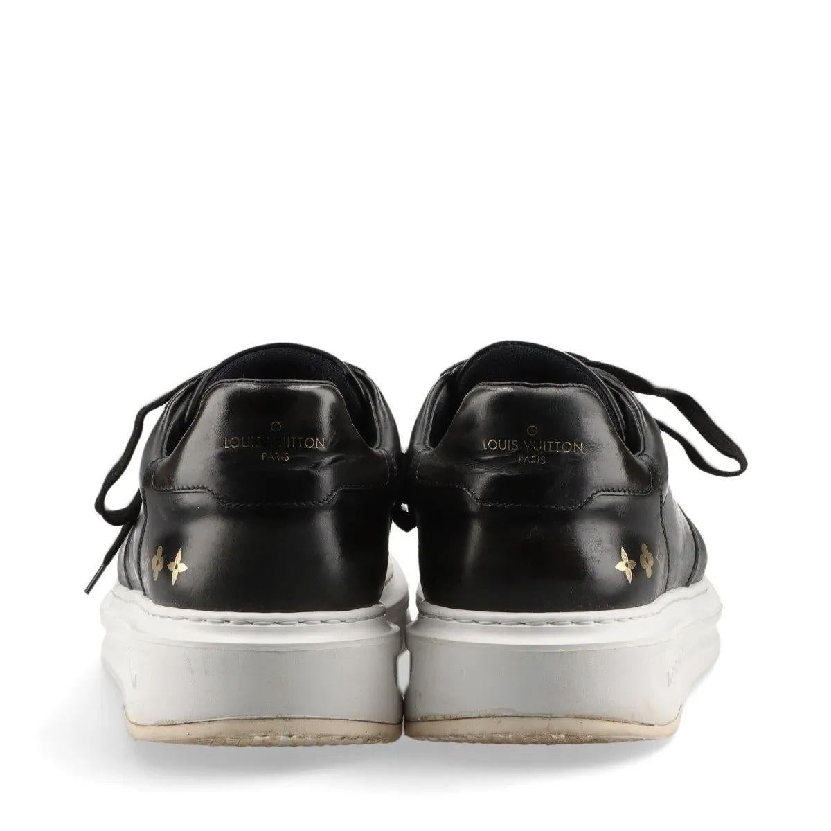 Louis Vuitton Monogram Beverly Hills Leder Turnschuhe Schwarz im Angebot 2
