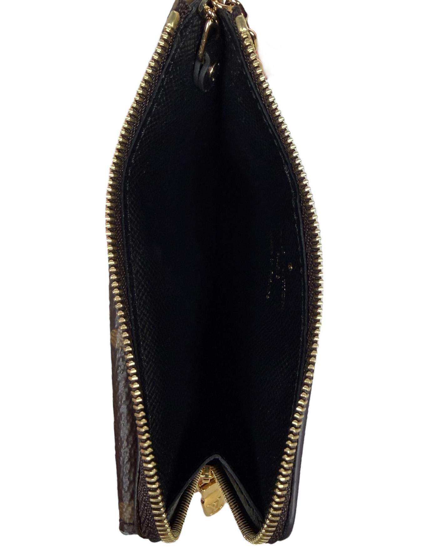 Donna Louis Vuitton Monogram / Portacarte nero Recto Verso Portafoglio Portachiavi in vendita